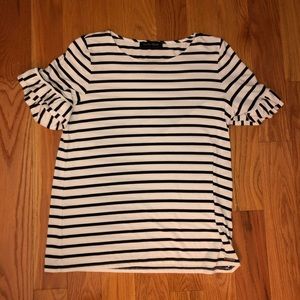 ivanka trump black and white striped shirt